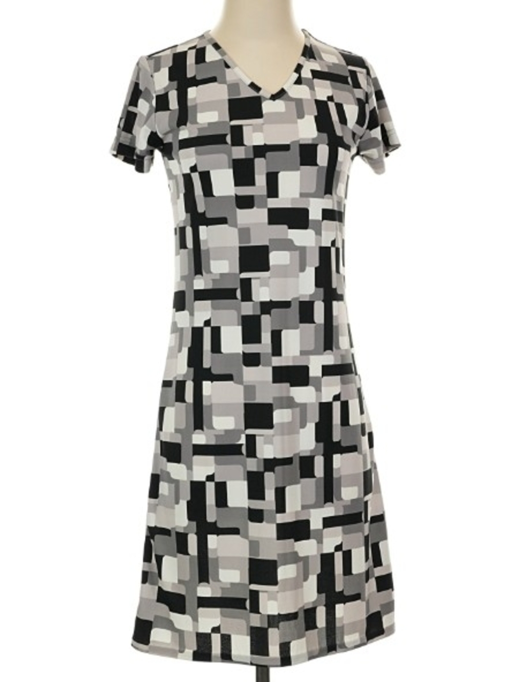 NWT Max Studio Geometric Print Dress - Black & Gray Size S